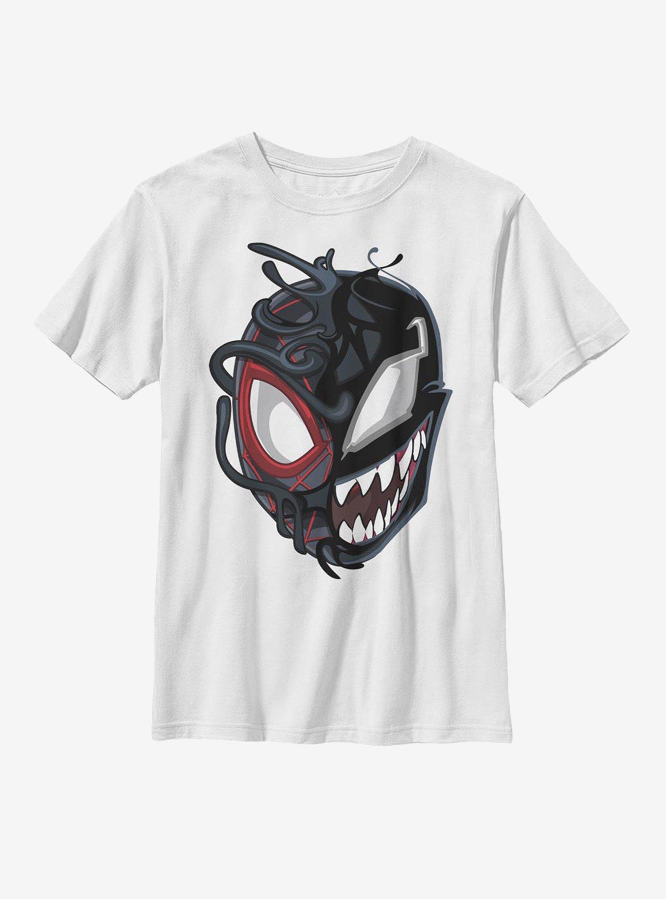 Marvel Spider-Man Venomized Miles Morales Mask Takeover Youth T-Shirt, , hi-res