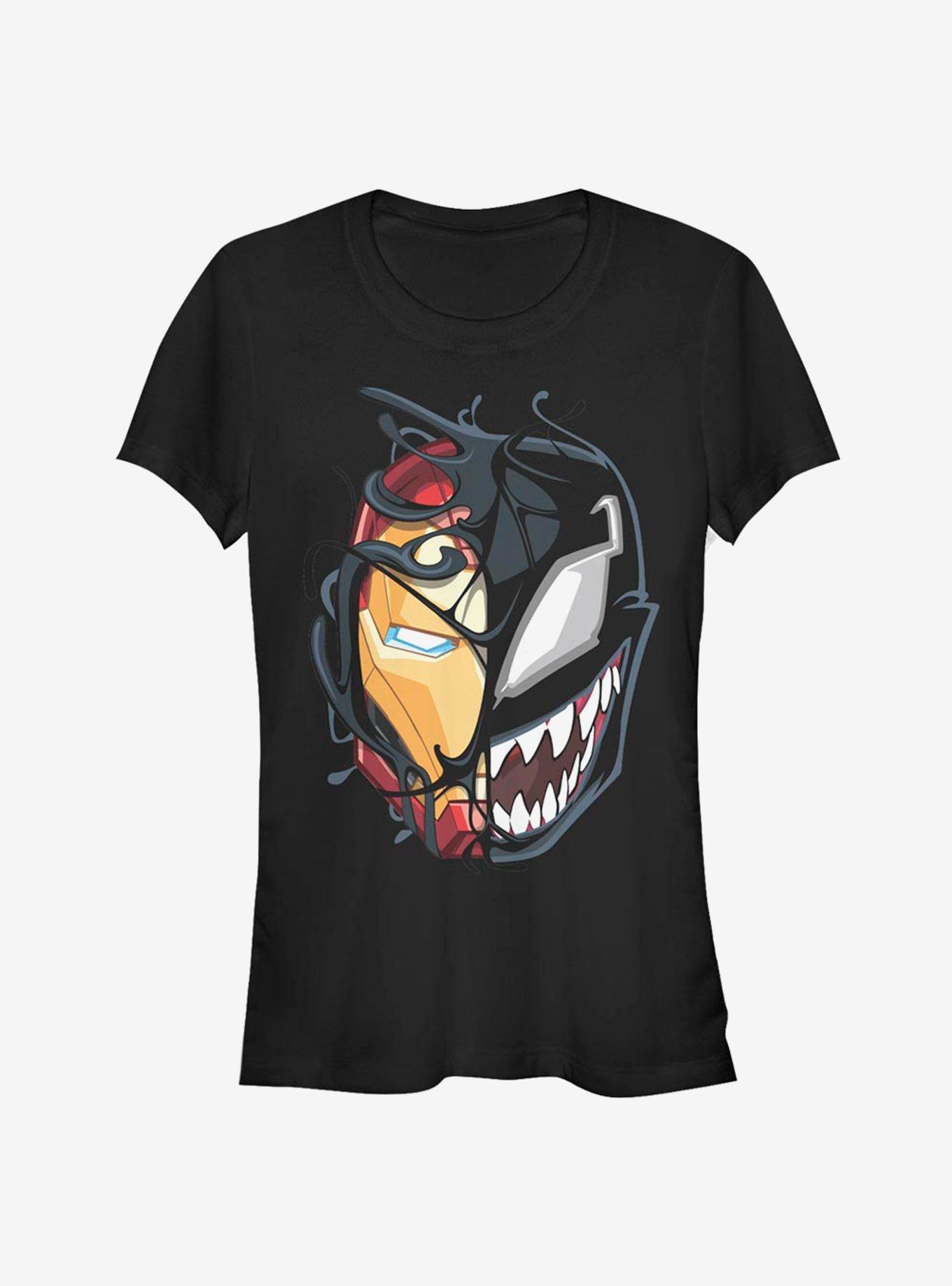 Marvel Iron Man Venomized Mask Takeover Girls T-Shirt, BLACK, hi-res