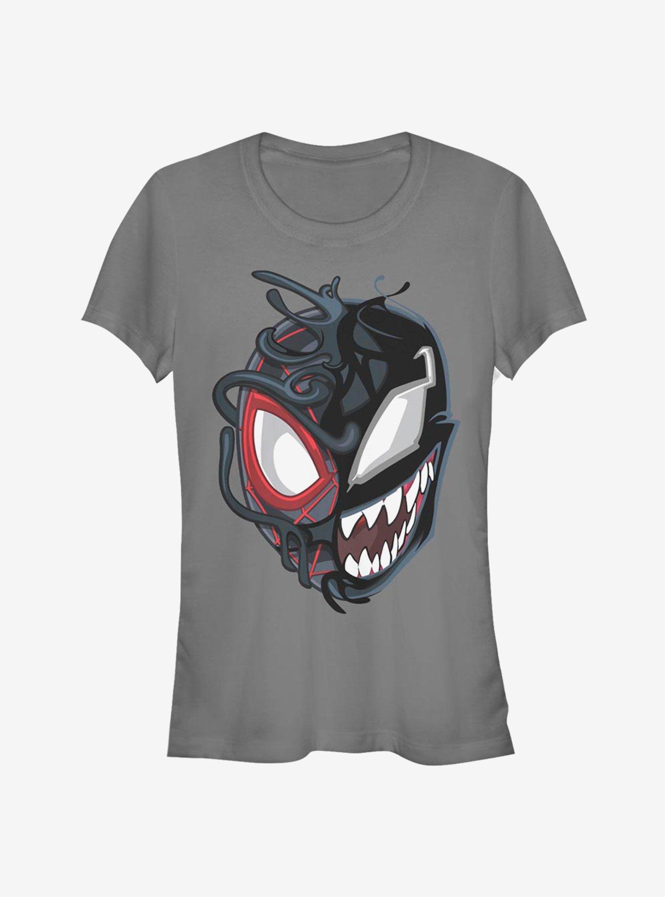 Marvel Spider-Man Venomized Miles Morales Mask Takeover Girls T-Shirt, CHARCOAL, hi-res