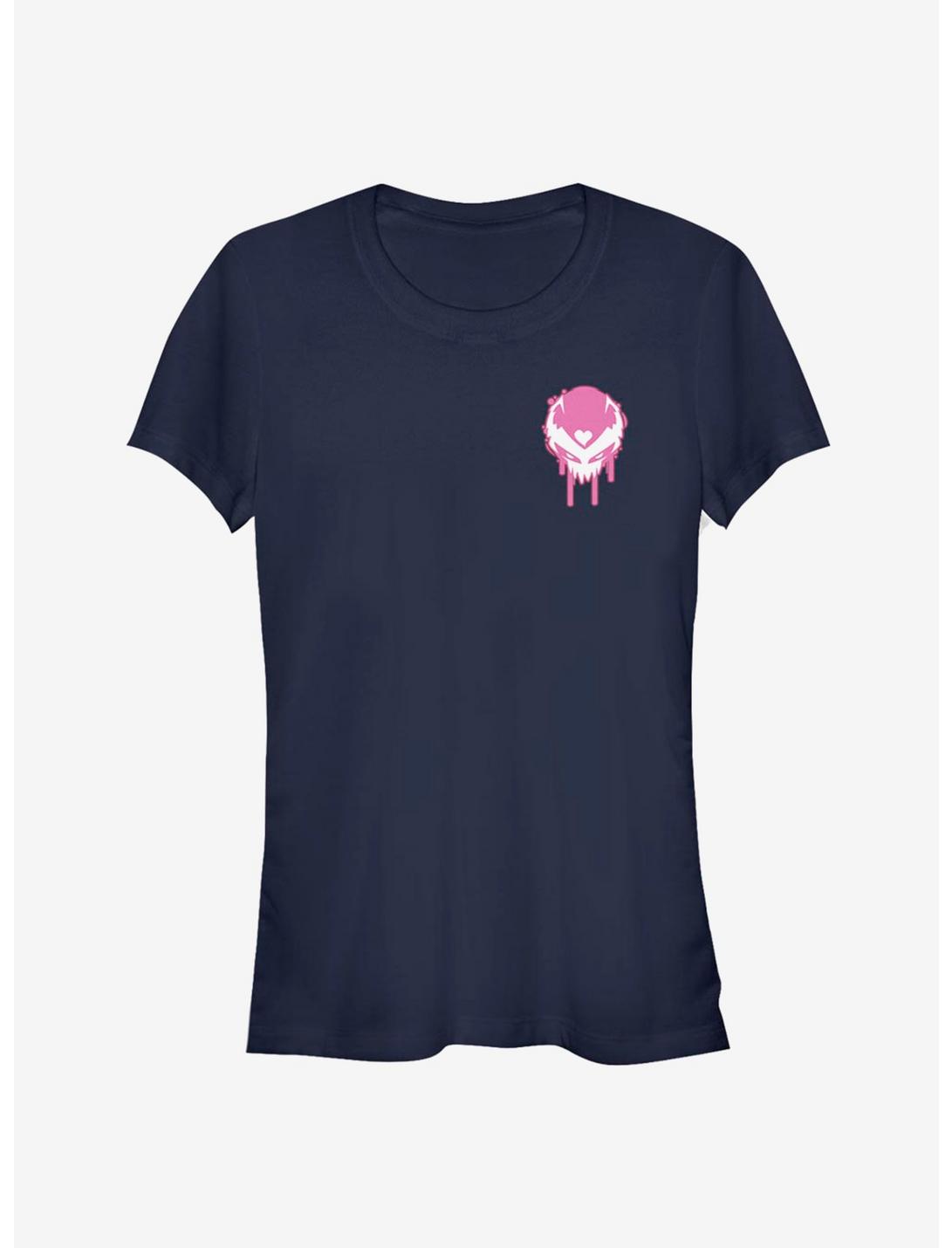 Marvel Venomized Pink Icon Drip Girls T-Shirt, NAVY, hi-res
