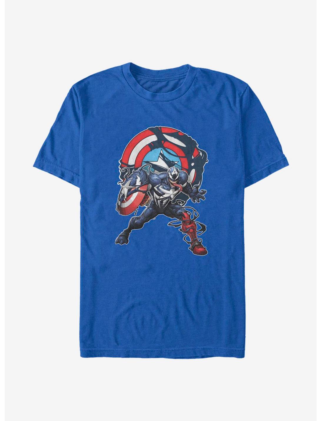 Marvel Captain America Venomized Icon Takeover T-Shirt, ROYAL, hi-res