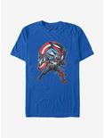 Marvel Captain America Venomized Icon Takeover T-Shirt, ROYAL, hi-res
