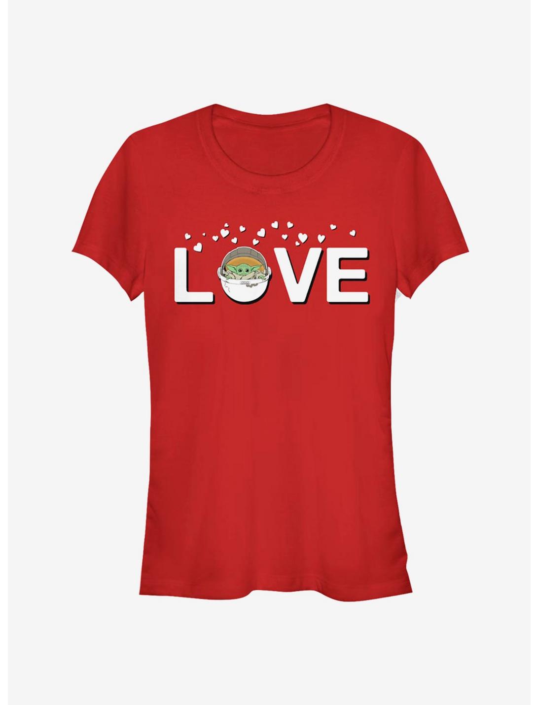 Star Wars The Mandalorian The Child Love With The Child Girls T-Shirt, RED, hi-res