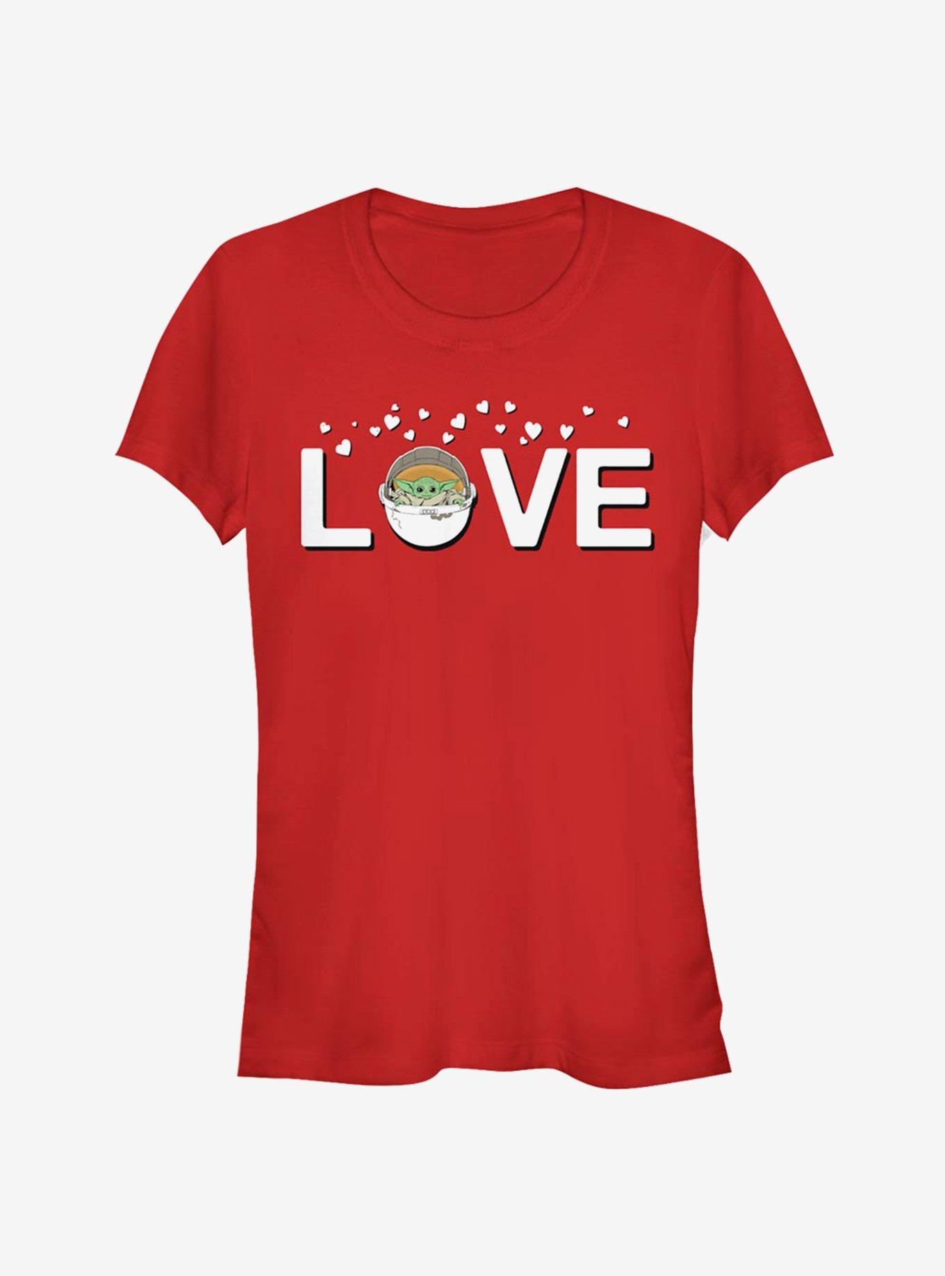 Star Wars The Mandalorian The Child Love With The Child Girls T-Shirt, RED, hi-res