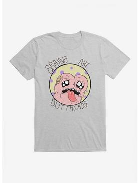 Depressed Monsters Brains Are Buttheads T-Shirt By Ryan Brunty, HEATHER GREY, hi-res