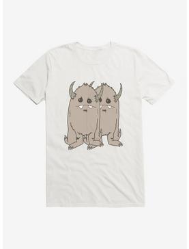Depressed Monsters Double Yerman T-Shirt By Ryan Brunty , WHITE, hi-res
