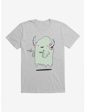 Depressed Monsters Horned Monster T-Shirt By Ryan Brunty, HEATHER GREY, hi-res