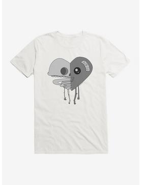 Depressed Monsters Skele-Heart Tri-Color T-Shirt By Ryan Brunty, WHITE, hi-res