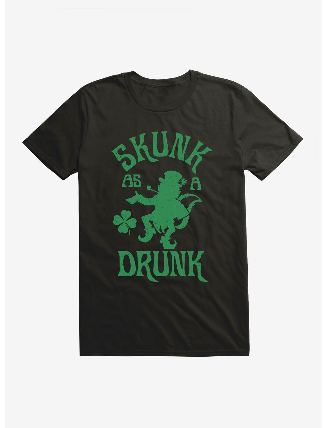 Skunk As A Drunk Leprechaun T-Shirt, BLACK, hi-res