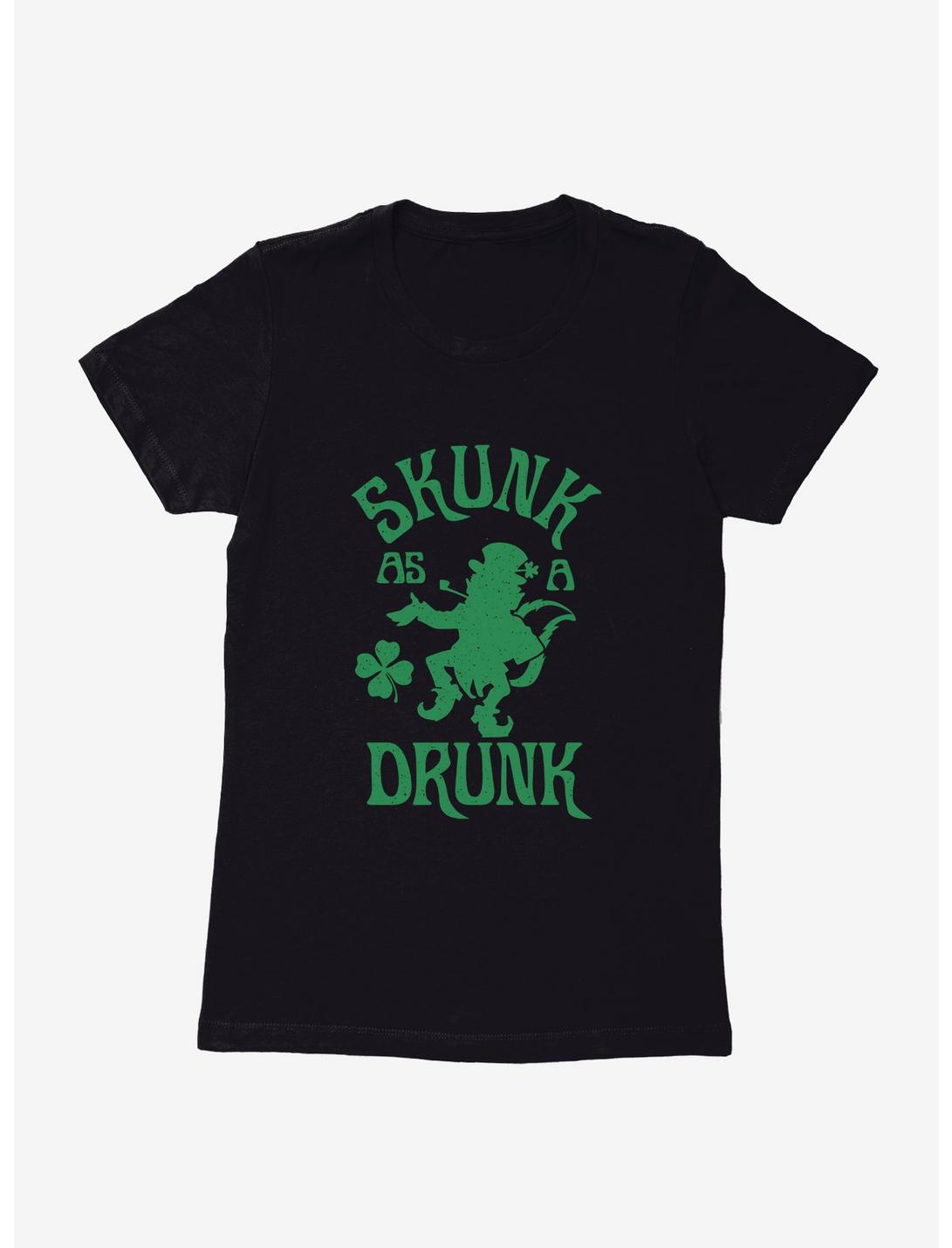 Skunk As A Drunk Leprechaun Womens T-Shirt, BLACK, hi-res