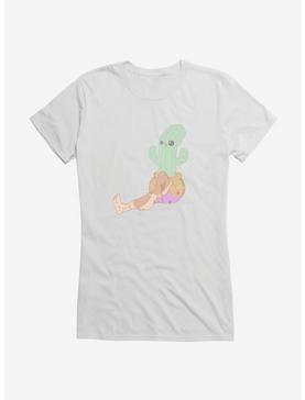 Depresesd Monsters Cactus Rudy With Legs Girls T-Shirt By Ryan Brunty, WHITE, hi-res