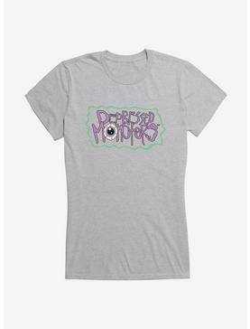 Depressed Monsters Eyeball Logo Girls T-Shirt By Ryan Brunty, HEATHER, hi-res