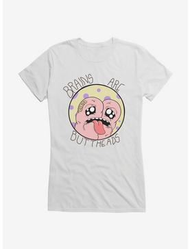 Depressed Monsters Brains Are Buttheads Girls T-Shirt By Ryan Brunty, WHITE, hi-res
