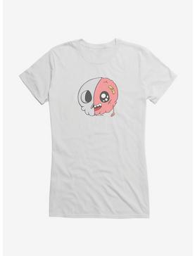 Depressed Monsters Half Brain Girls T-Shirt By Ryan Brunty, WHITE, hi-res