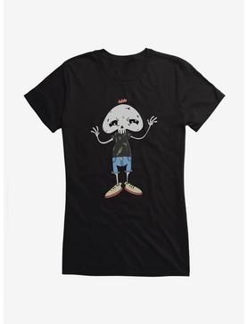 Depressed Monsters Hipster Skeleton Girls T-Shirt By Ryan Brunty, , hi-res