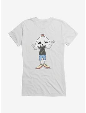 Depressed Monsters Hipster Skeleton Girls T-Shirt By Ryan Brunty, WHITE, hi-res