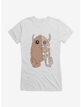 Depressed Monsters Semi Skeleton Girls T-Shirt By Ryan Brunty, WHITE, hi-res