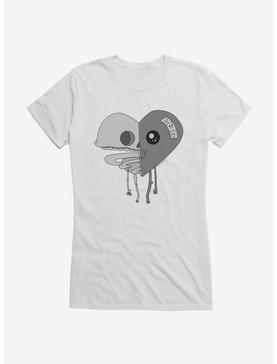 Depressed Monsters Skele-Heart Tri-Color Girls T-Shirt By Ryan Brunty, WHITE, hi-res