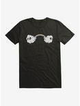 Depressed Monsters Rainbow Clouds T-Shirt By Ryan Brunty, BLACK, hi-res