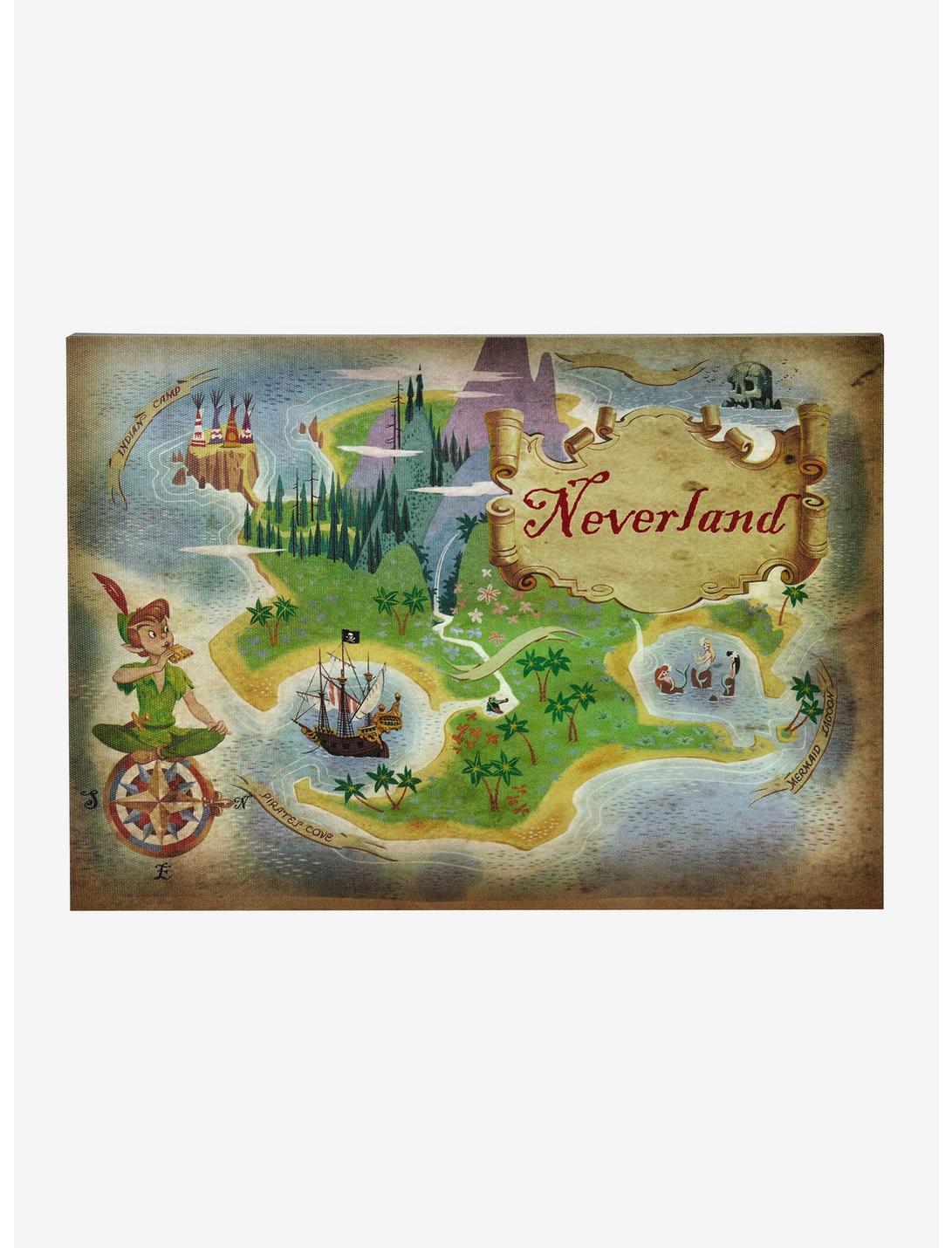 Disney Peter Pan Map Of Neverland Mini Canvas Wall Art, , hi-res