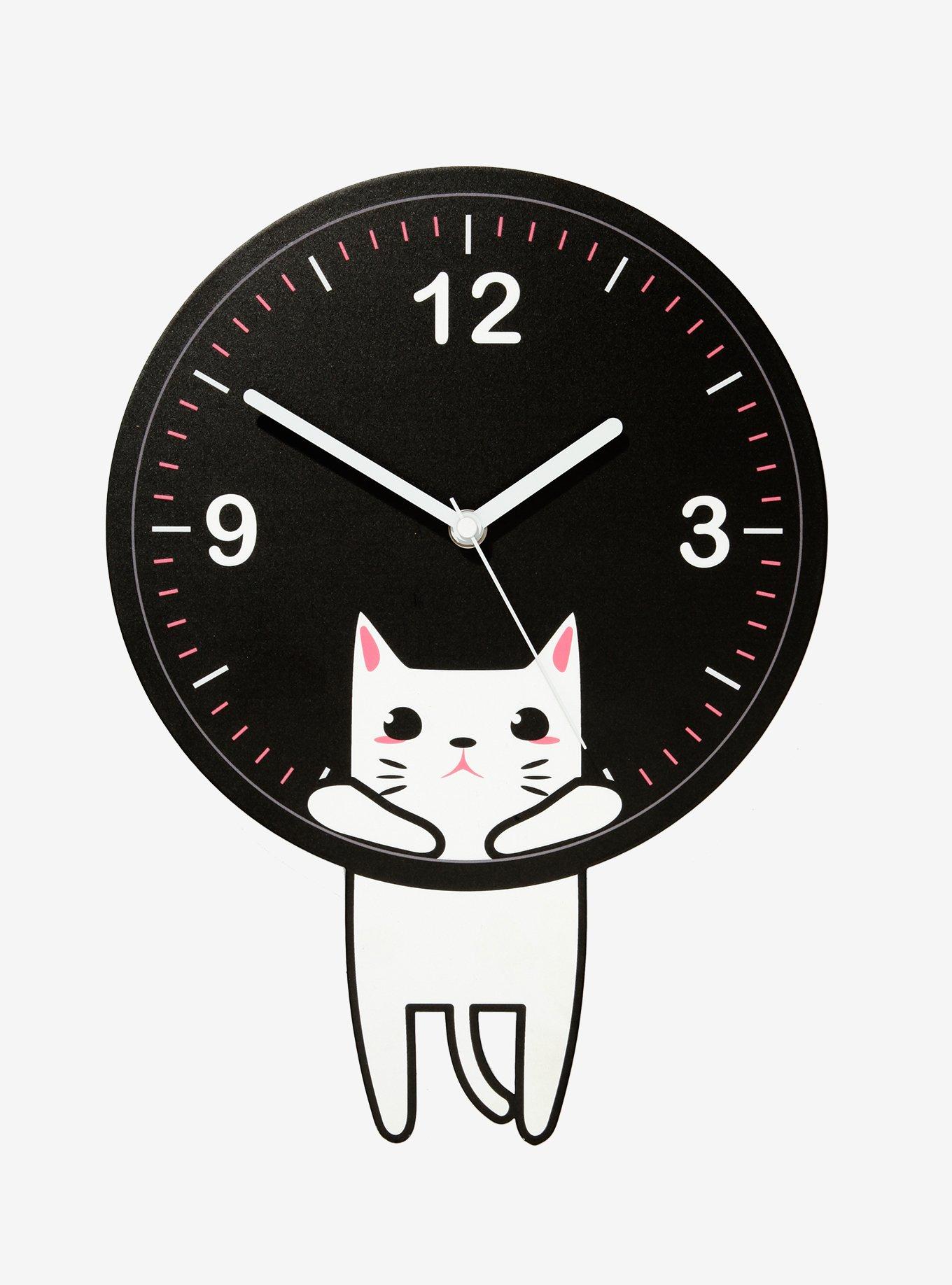 Dangling Cat Wall Clock, , hi-res