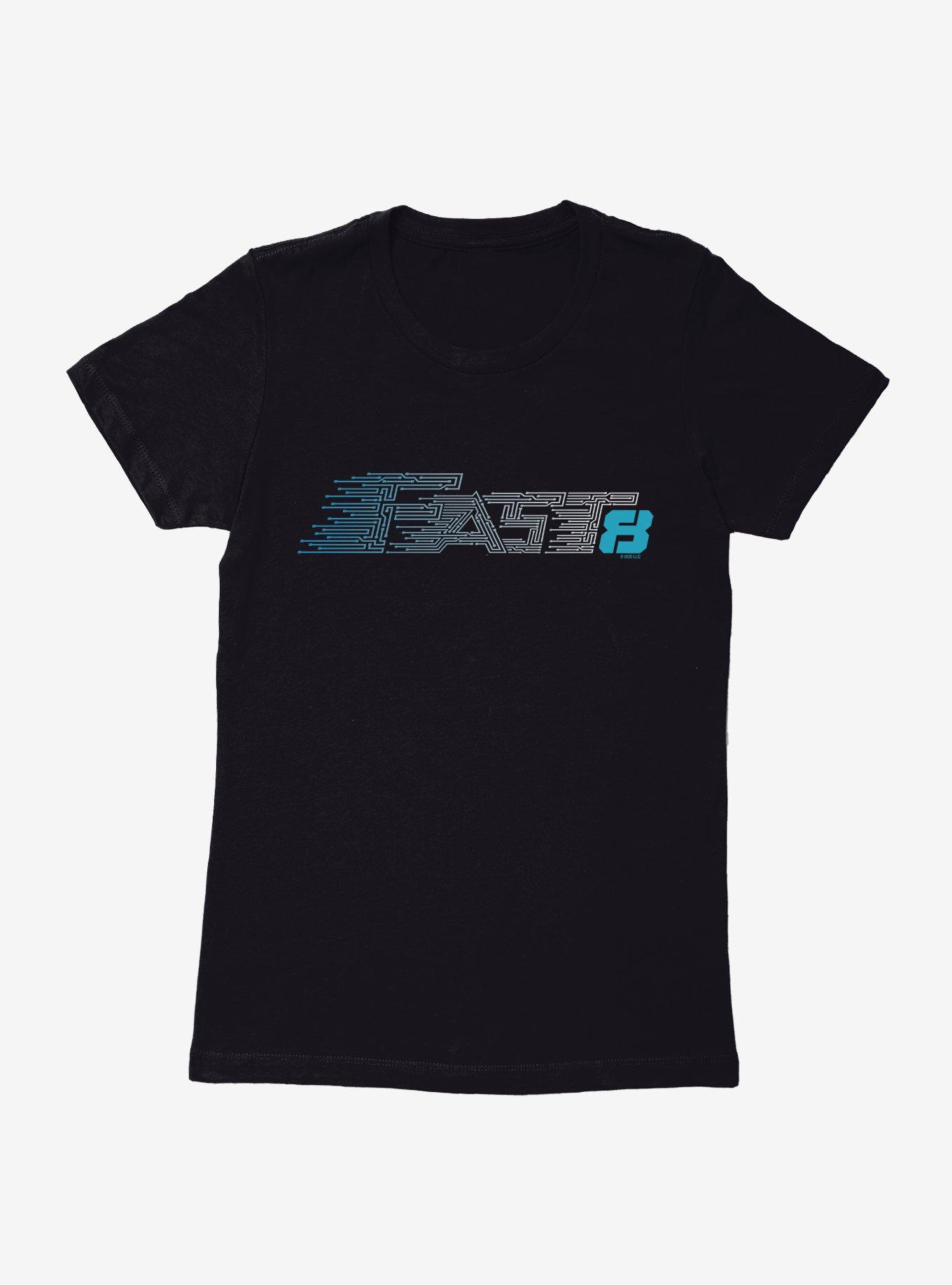 The Fate Of The Furious Fast 8 Blue Speed Logo Womens T-Shirt, BLACK, hi-res
