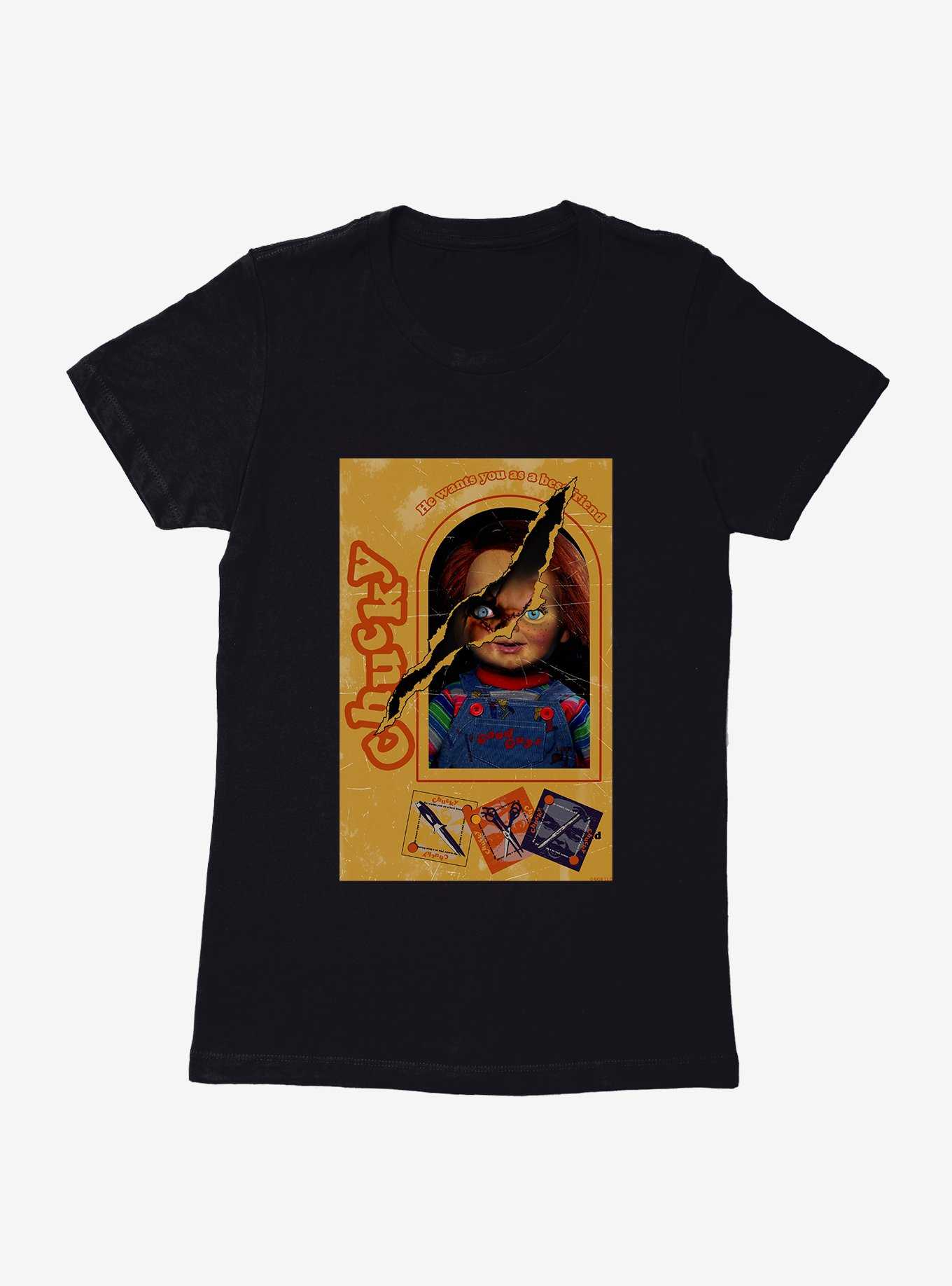 Chucky Doll Box Torn Womens T-Shirt, , hi-res