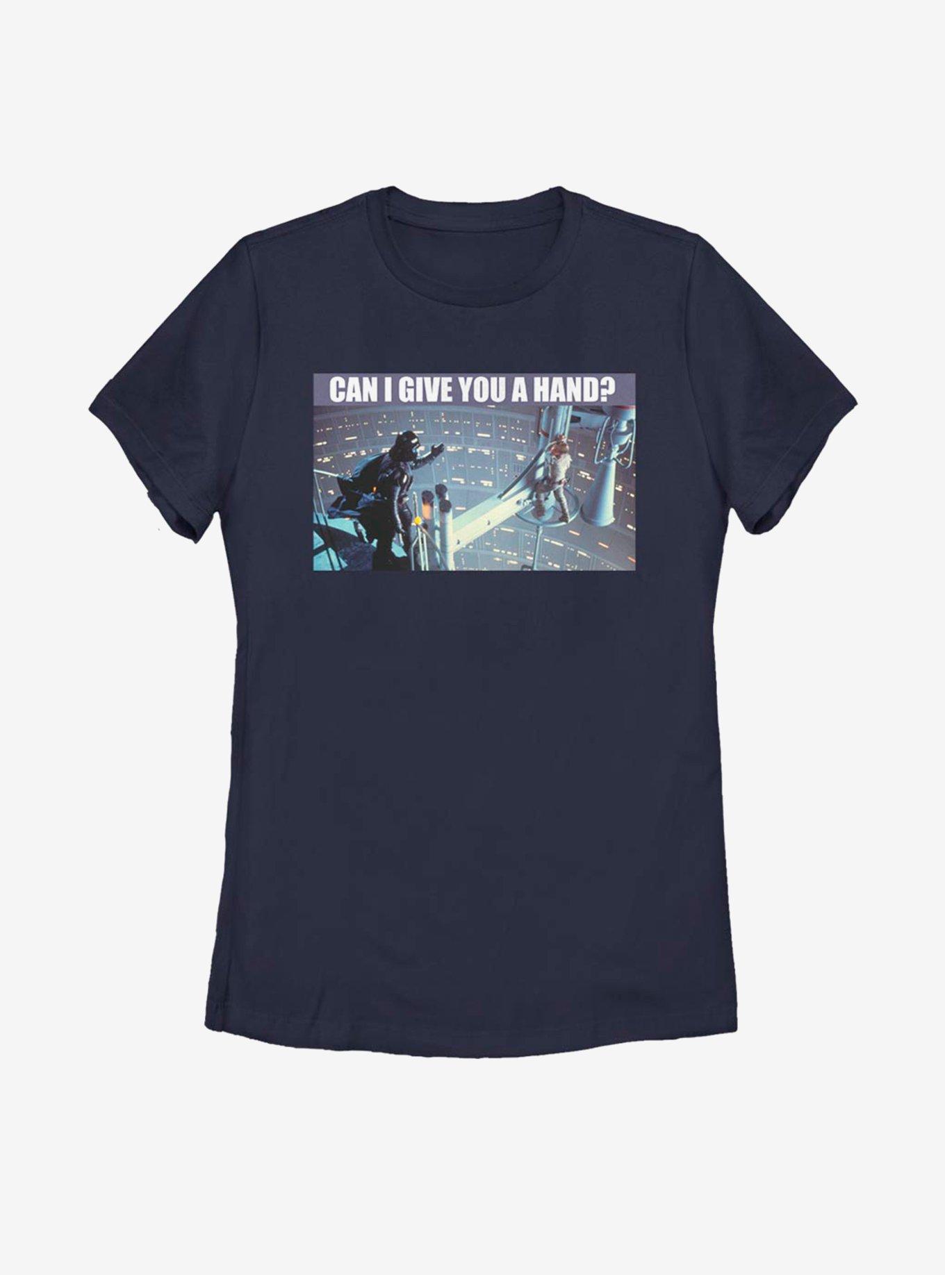 Star Wars Vader Luke Can I Give You A Hand Womens T-Shirt