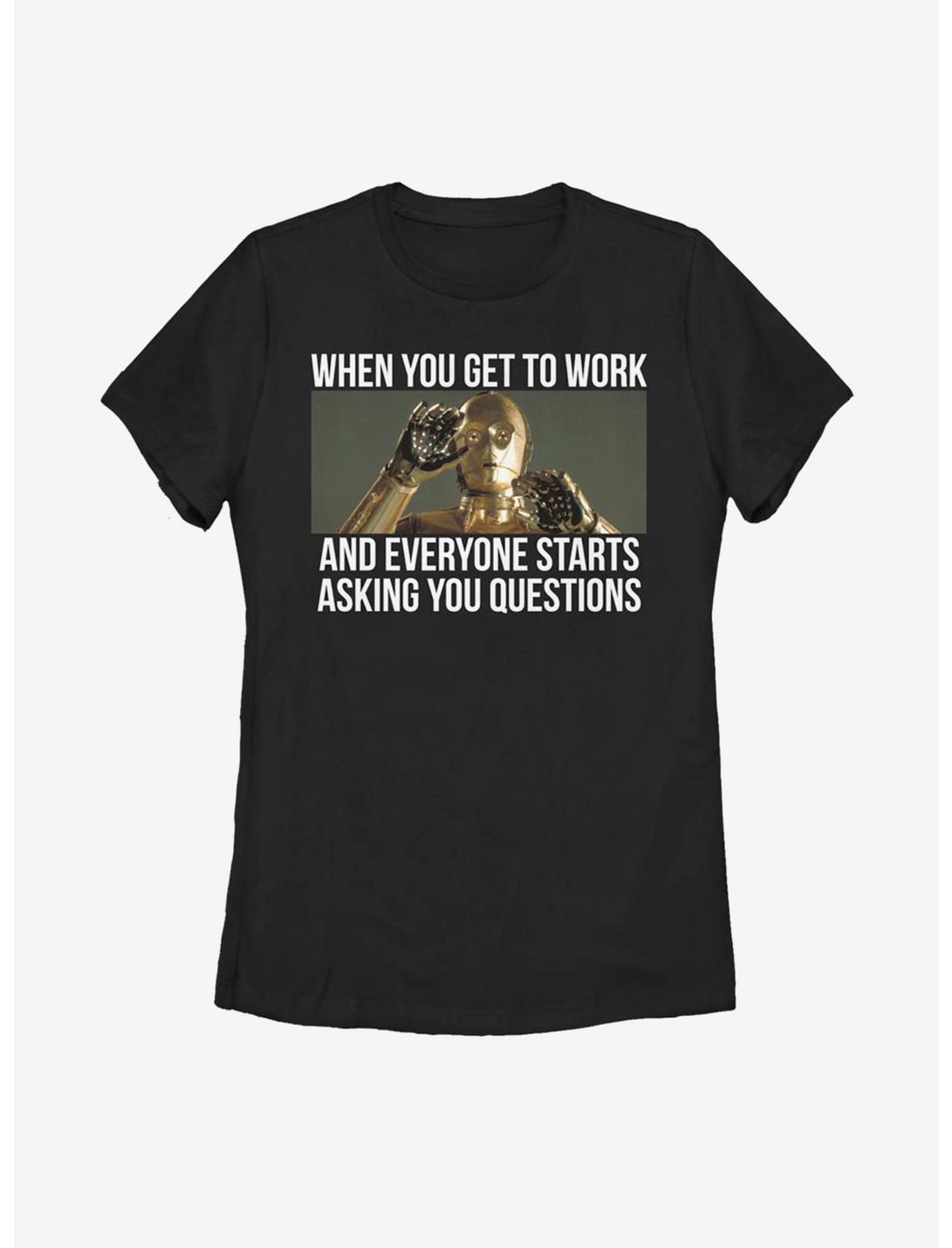 Star Wars C-3PO Overwhelming Work Womens T-Shirt, BLACK, hi-res