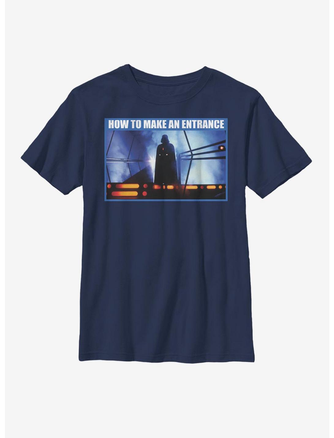 Star Wars How To Make An Entrance Youth T-Shirt, NAVY, hi-res