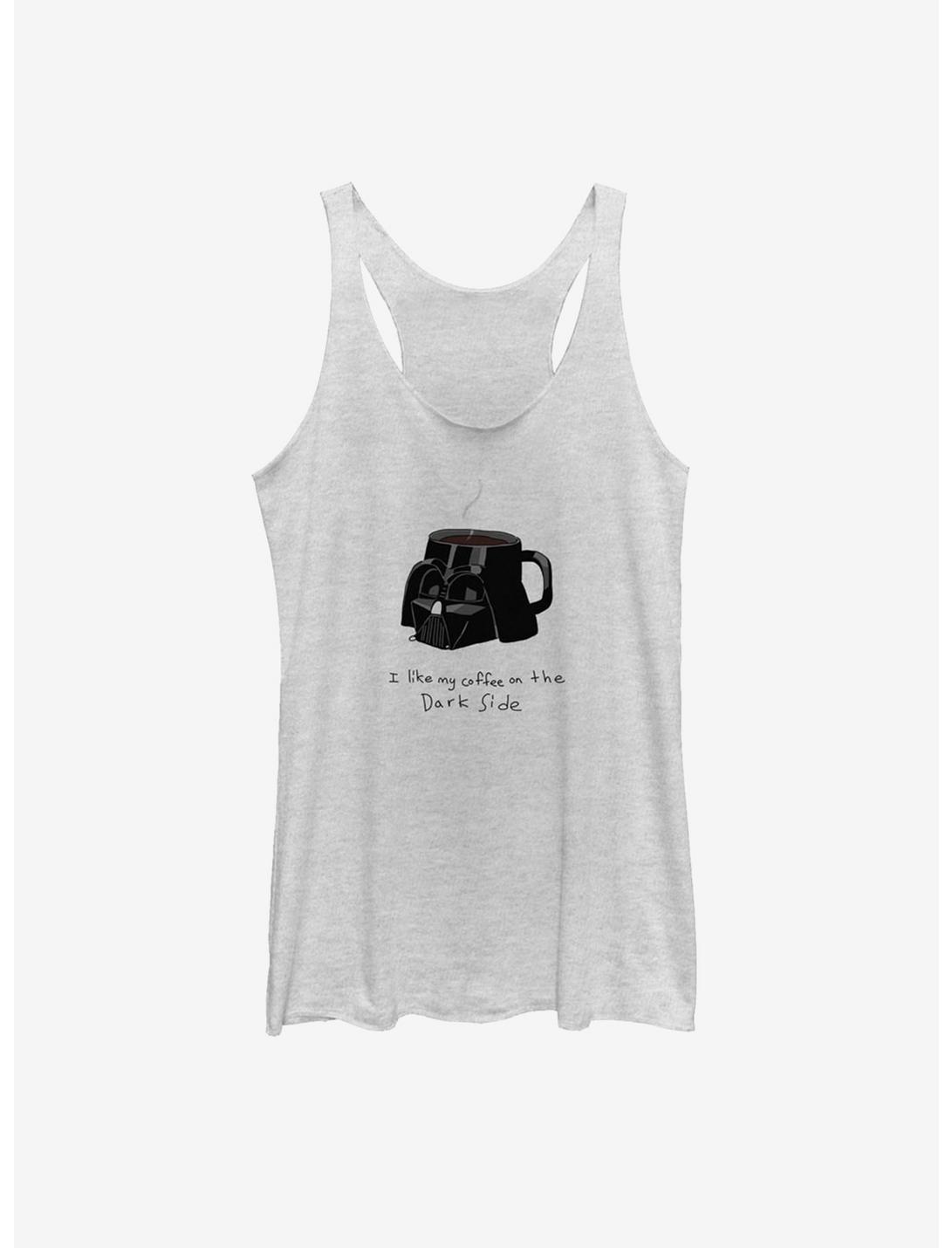 Star Wars Coffee On The Dark Side Womens Tank Top, WHITE HTR, hi-res