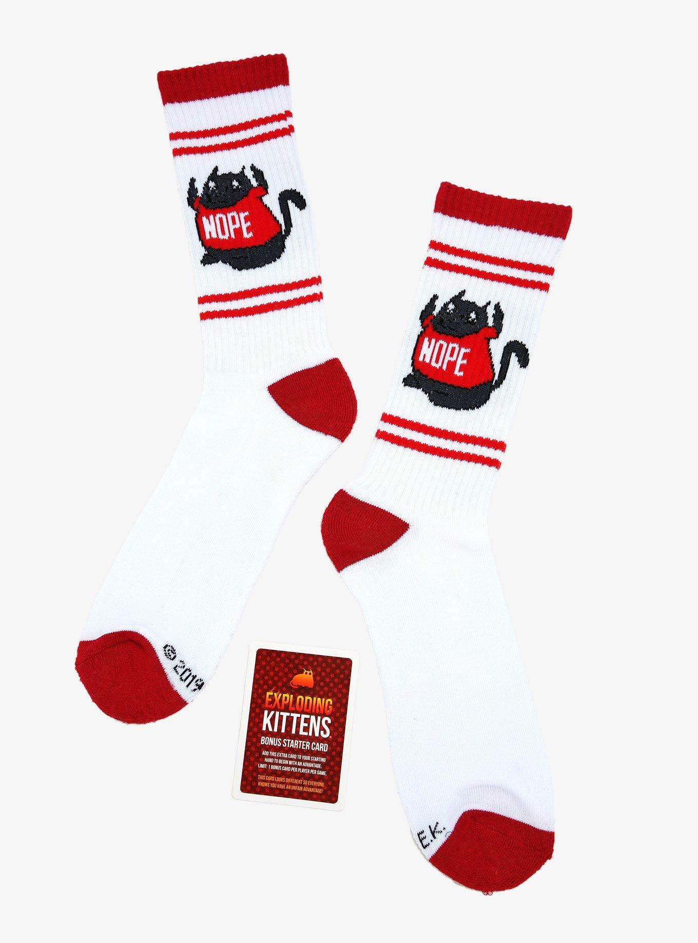 Exploding Kittens Nope Cat Crew Socks, , hi-res