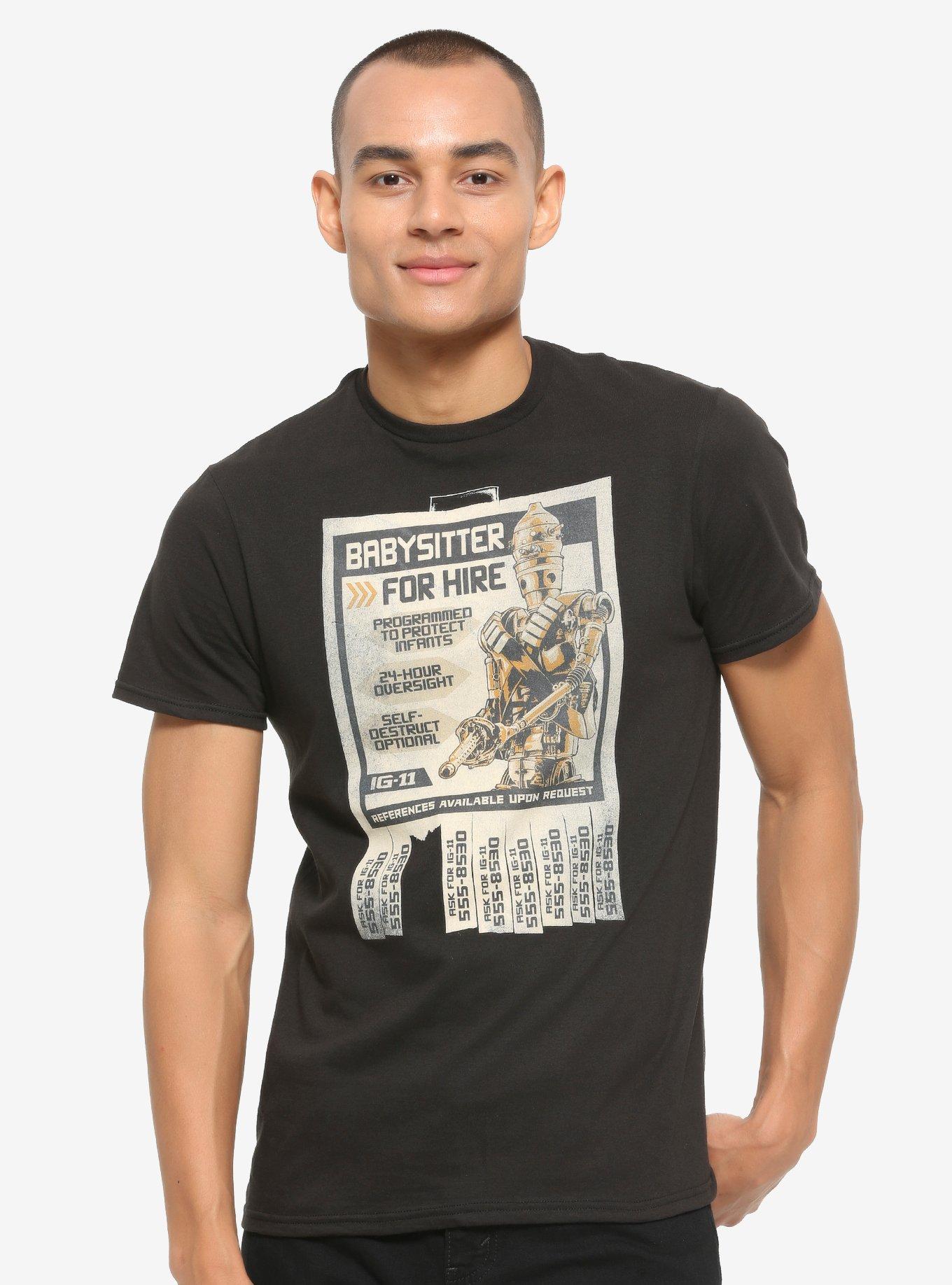 Star Wars The Mandalorian IG-11 Babysitter for Hire T-Shirt, BLACK, hi-res