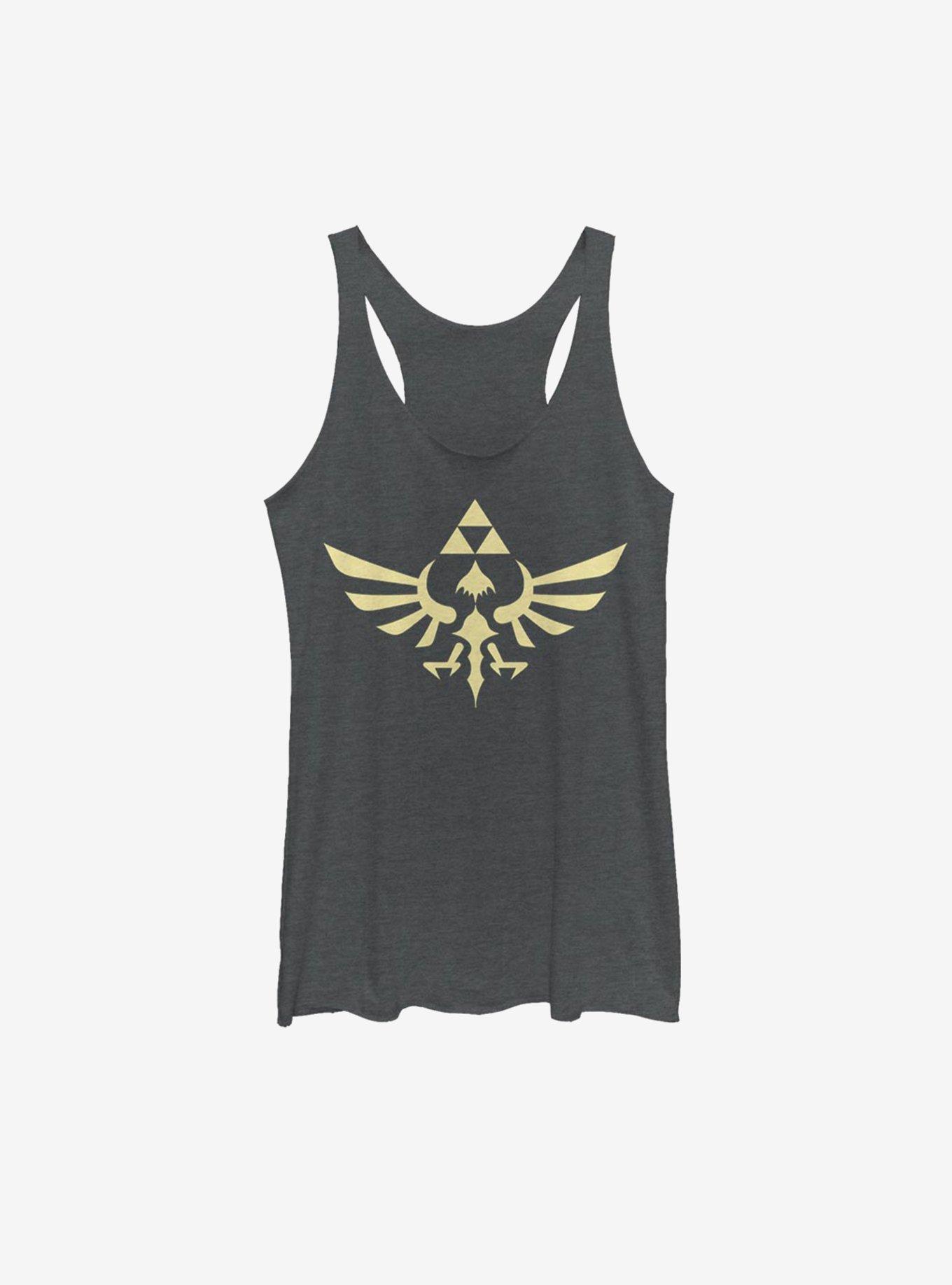 Nintendo The Legend Of Zelda Triumphant Triforce Womens Tank Top, BLK HTR, hi-res