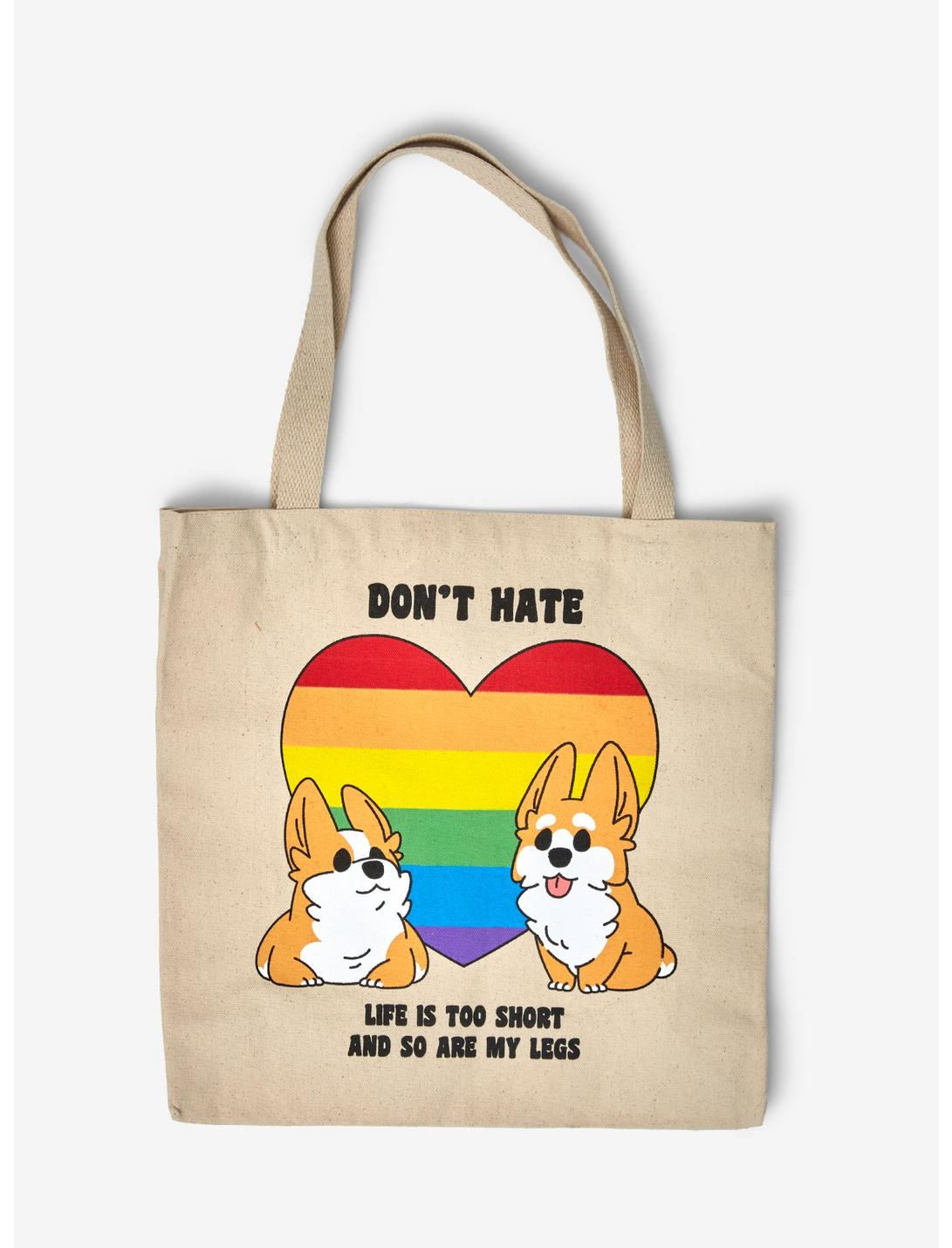 Corgi Don't Hate Tote - BoxLunch Exclusive, , hi-res