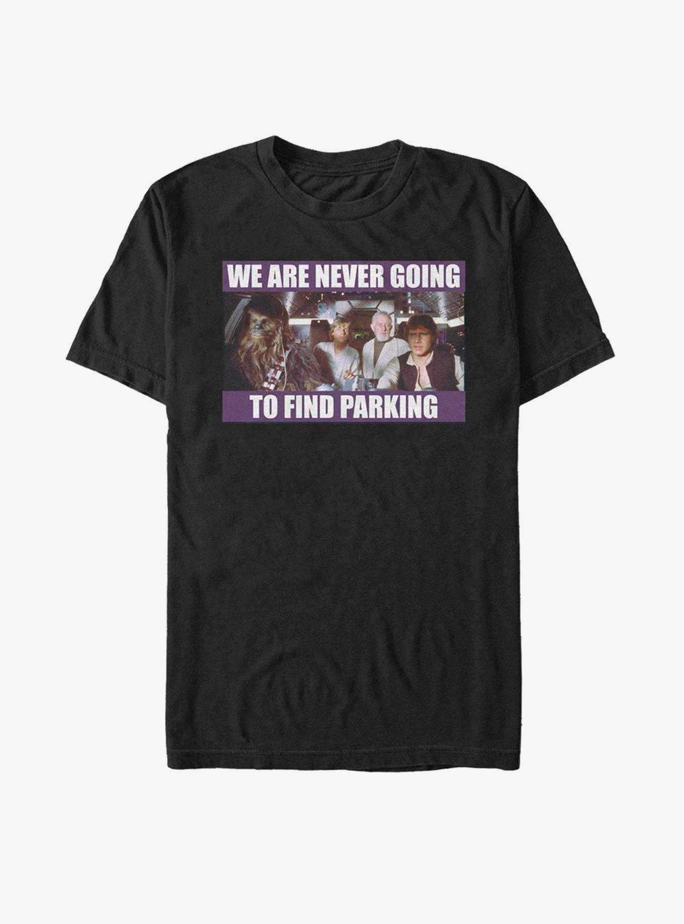Star Wars Never Going To Find Parking T-Shirt, BLACK, hi-res