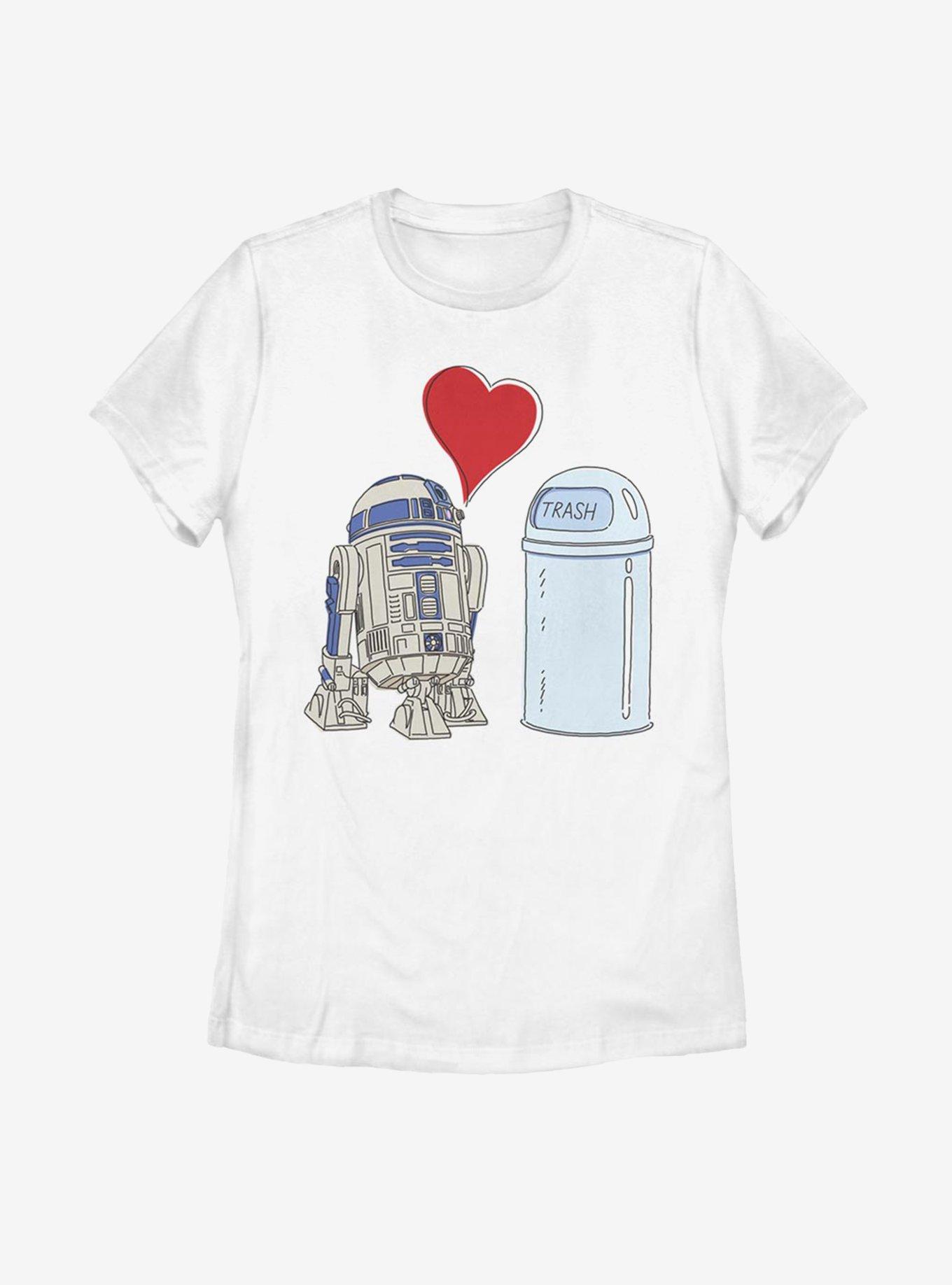 Star Wars R2D2 Trash Love Womens T-Shirt, WHITE, hi-res