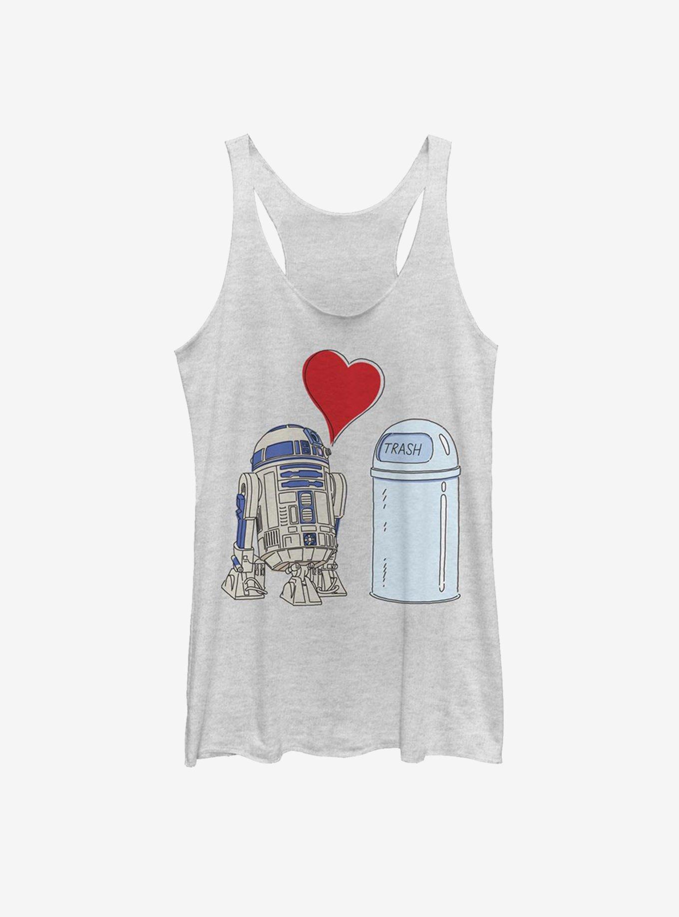 Star Wars R2D2 Trash Love Womens Tank Top, WHITE HTR, hi-res