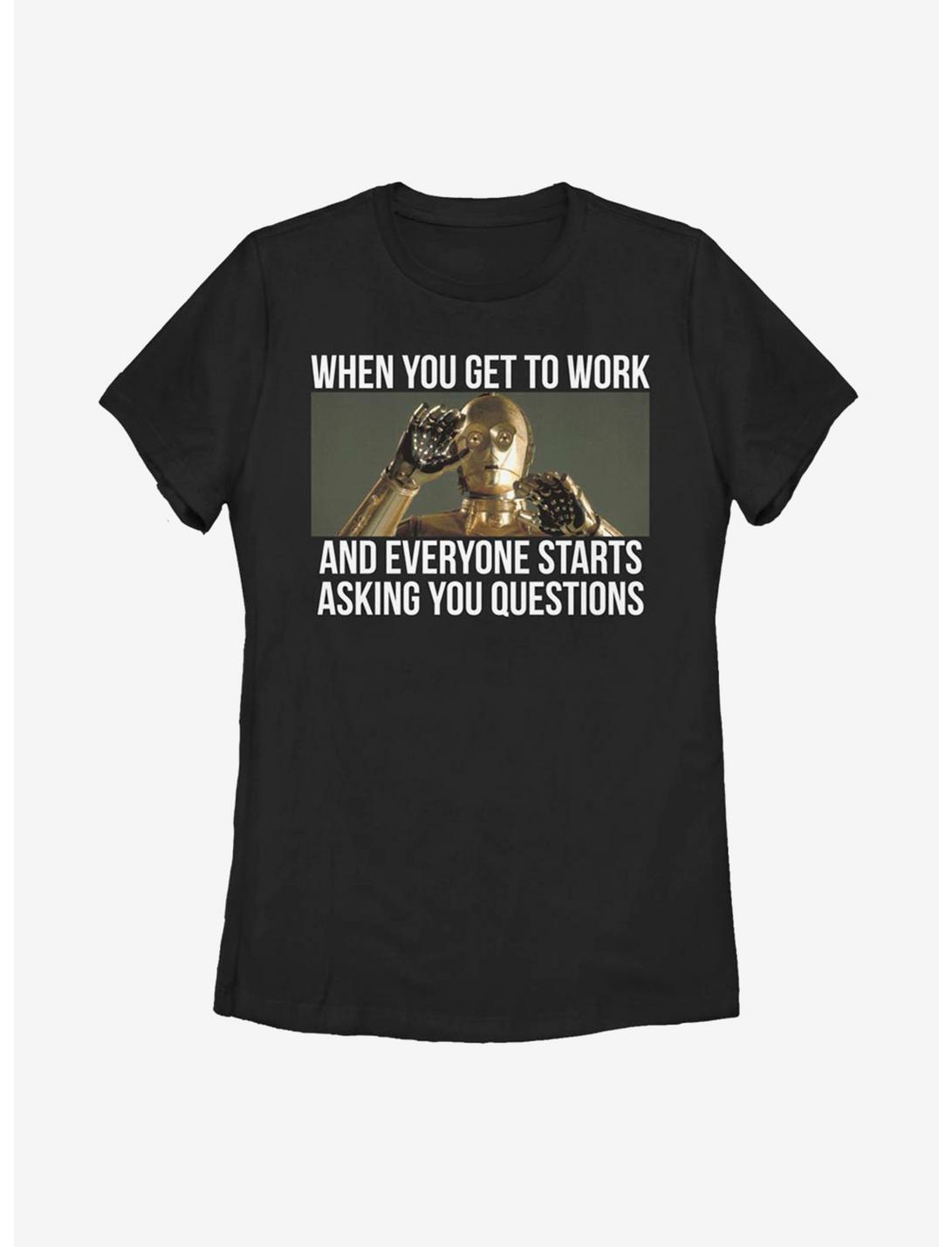 Star Wars C-3PO Overwhelming Work Womens T-Shirt, BLACK, hi-res