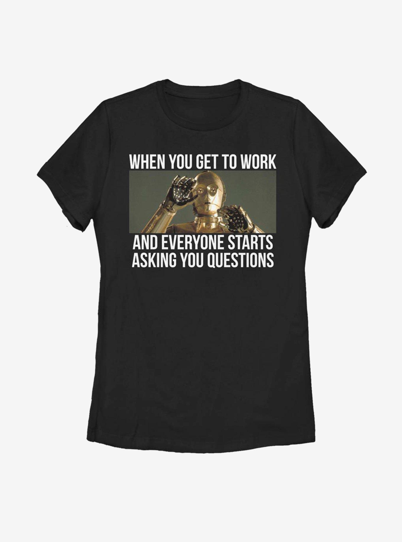 Star Wars C-3PO Overwhelming Work Womens T-Shirt, BLACK, hi-res