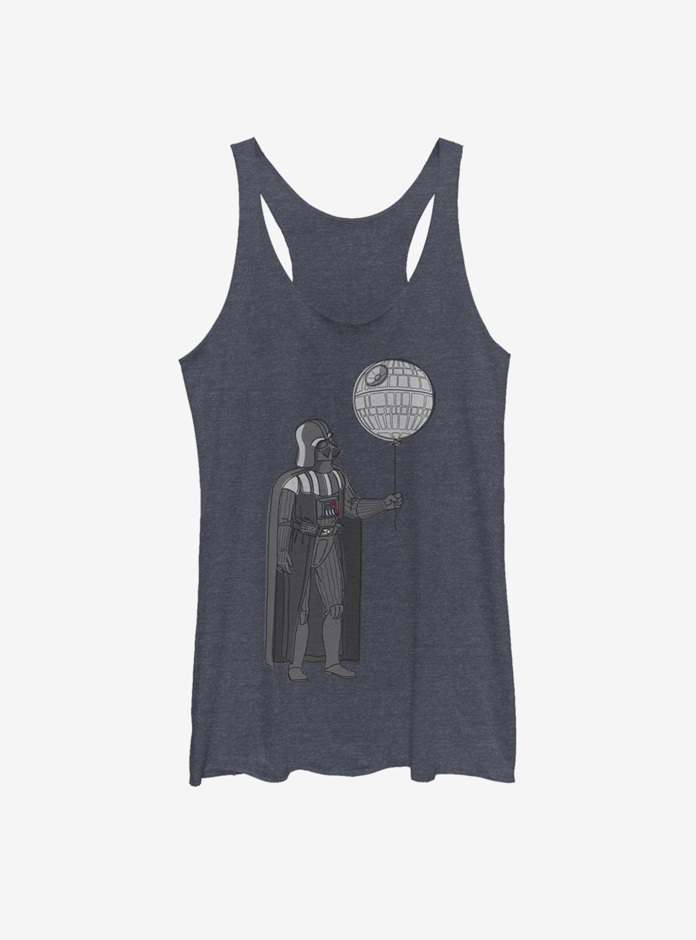 Star Wars Death Star Balloon Womens Tank Top, NAVY HTR, hi-res