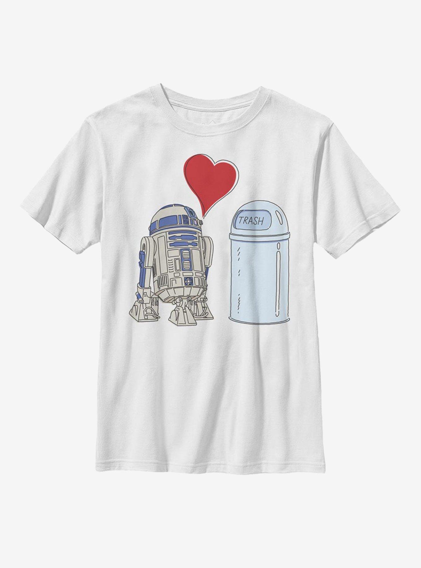 Star Wars R2D2 Trash Love Youth T-Shirt, WHITE, hi-res