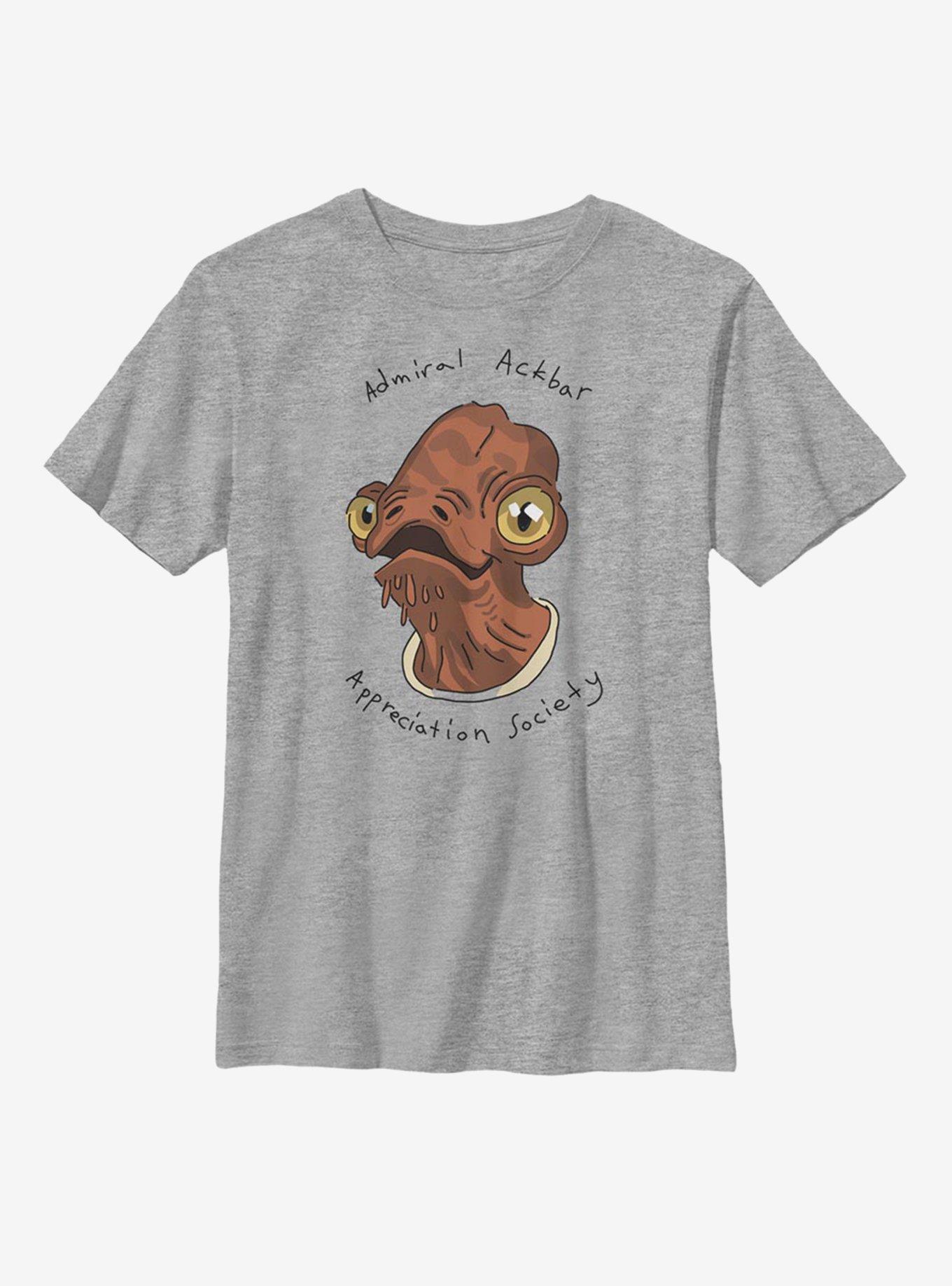 Star Wars Admiral Ackbar Appreciation Society Youth T-Shirt, ATH HTR, hi-res