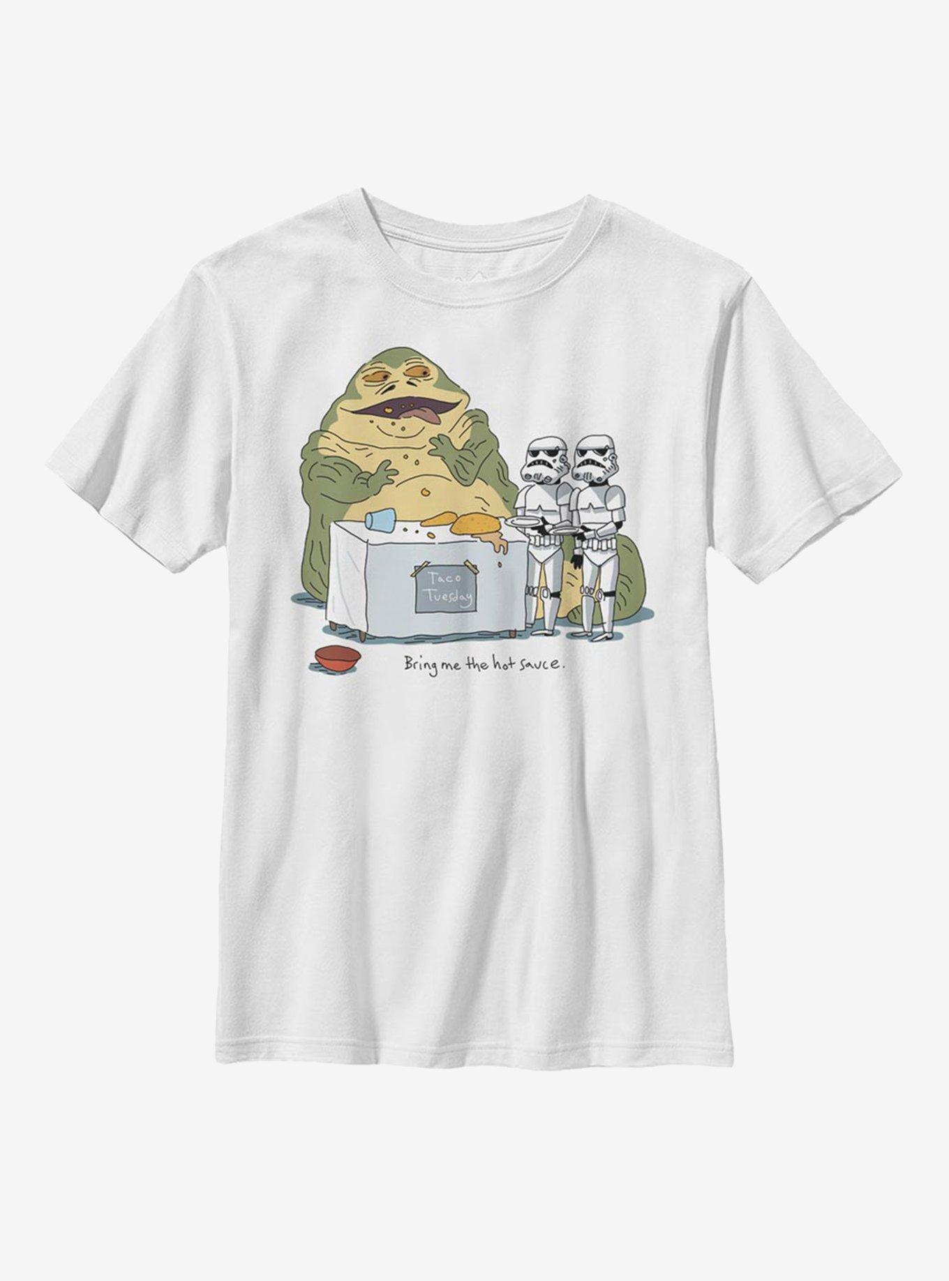 Star Wars Bring Me The Hot Sauce Youth T-Shirt, WHITE, hi-res