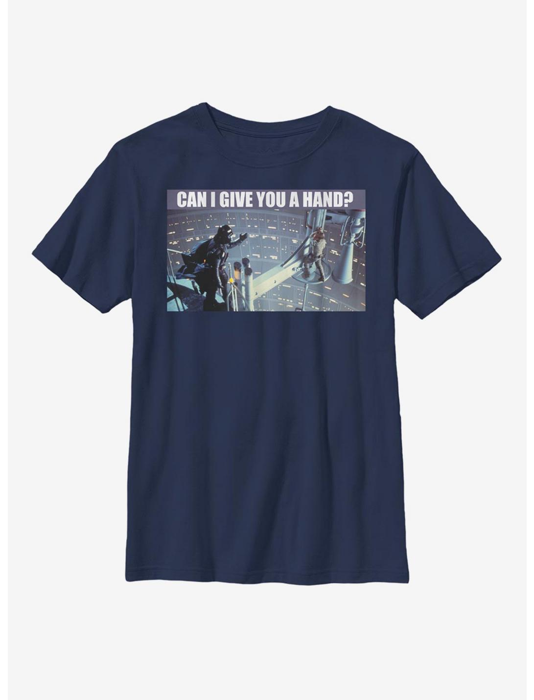 Plus Size Star Wars Vader Luke Can I Give You A Hand Youth T-Shirt, NAVY, hi-res