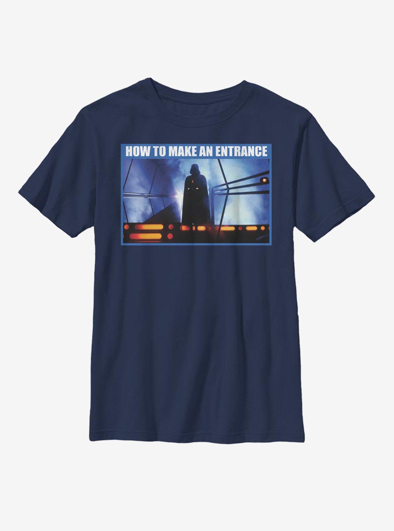 Star Wars How To Make An Entrance Youth T-Shirt, NAVY, hi-res