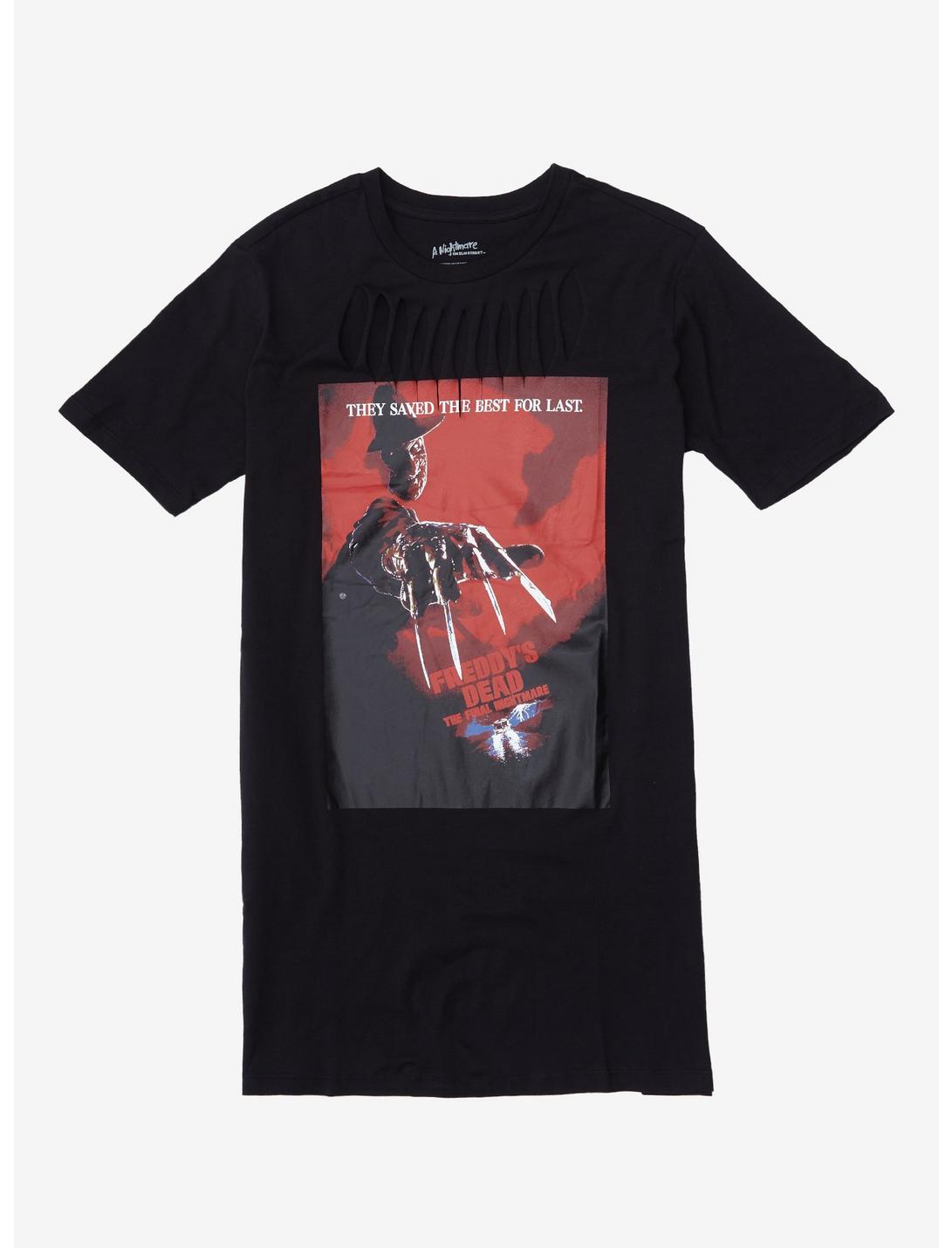 Freddy's Dead: The Final Nightmare Slashed T-Shirt Dress, BLACK, hi-res