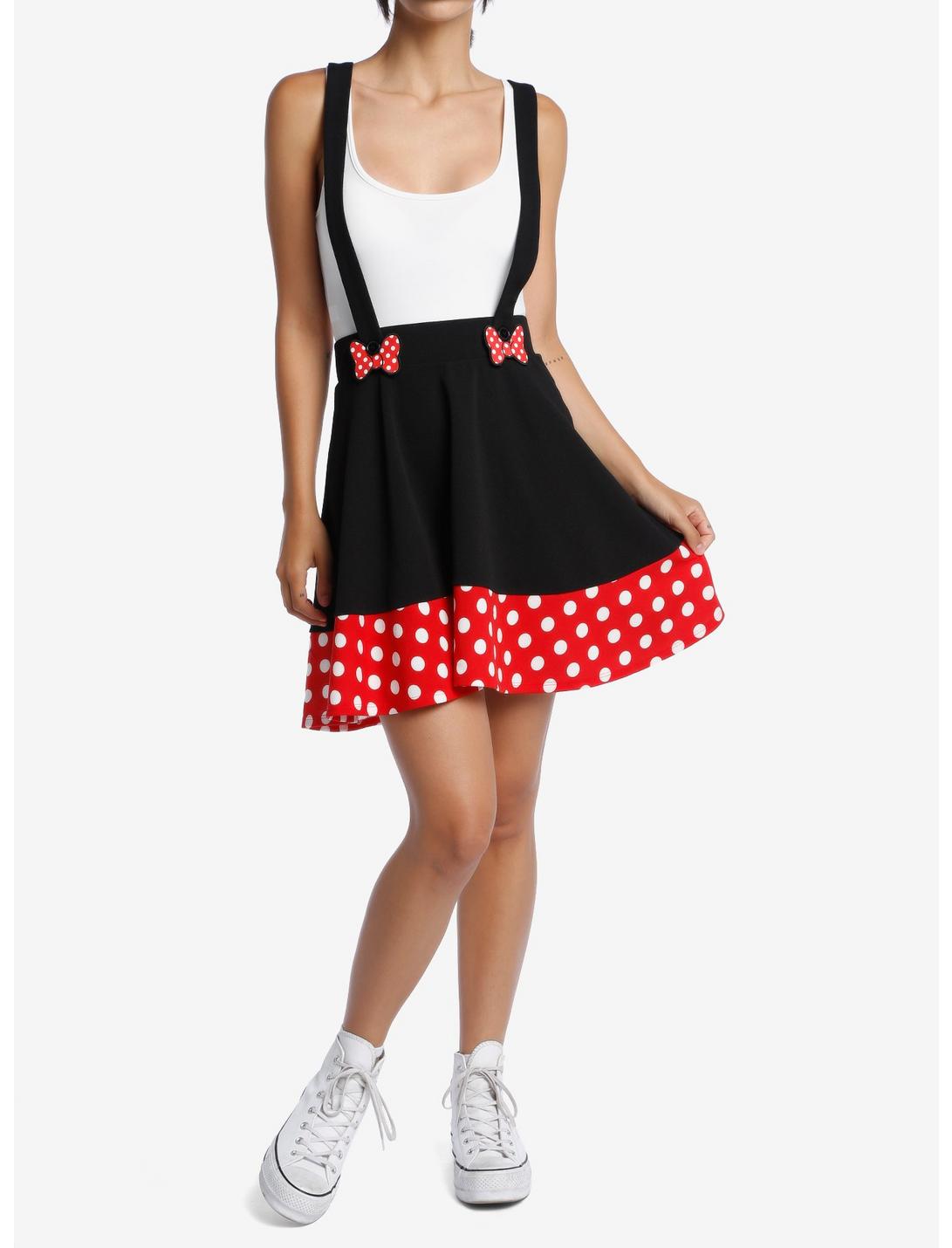 Disney Minnie Mouse Polka Dot Suspender Skirt, MULTI, hi-res