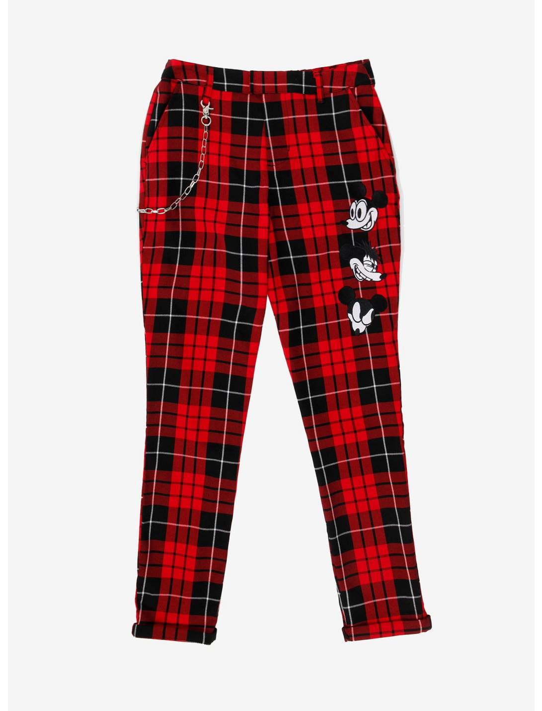 Disney Mickey Mouse Red Plaid Pants, PLAID, hi-res