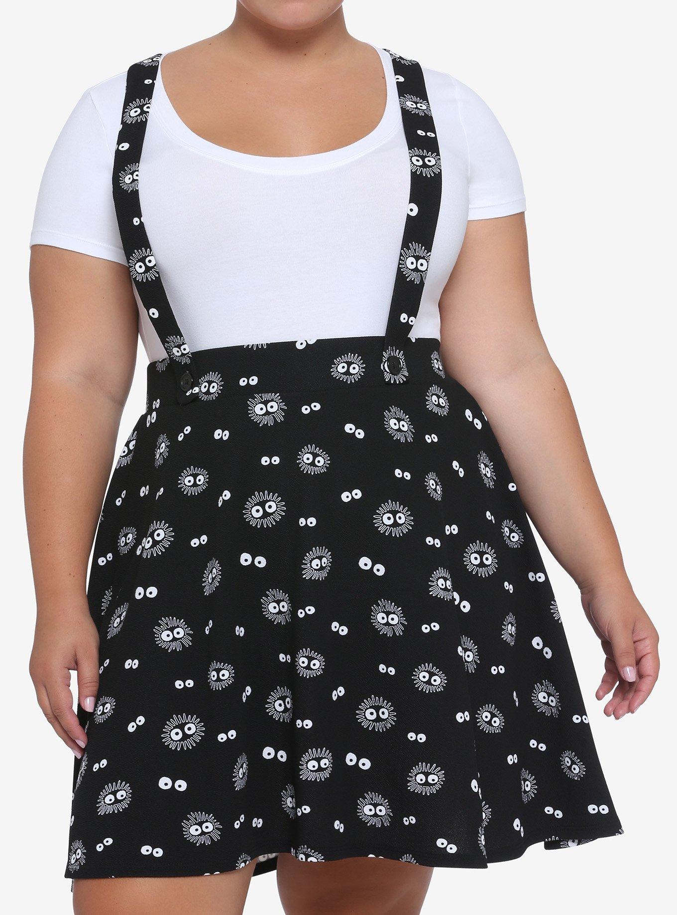 Studio Ghibli Spirited Away Soot Sprite Suspender Skirt Plus Size, BLACK, hi-res